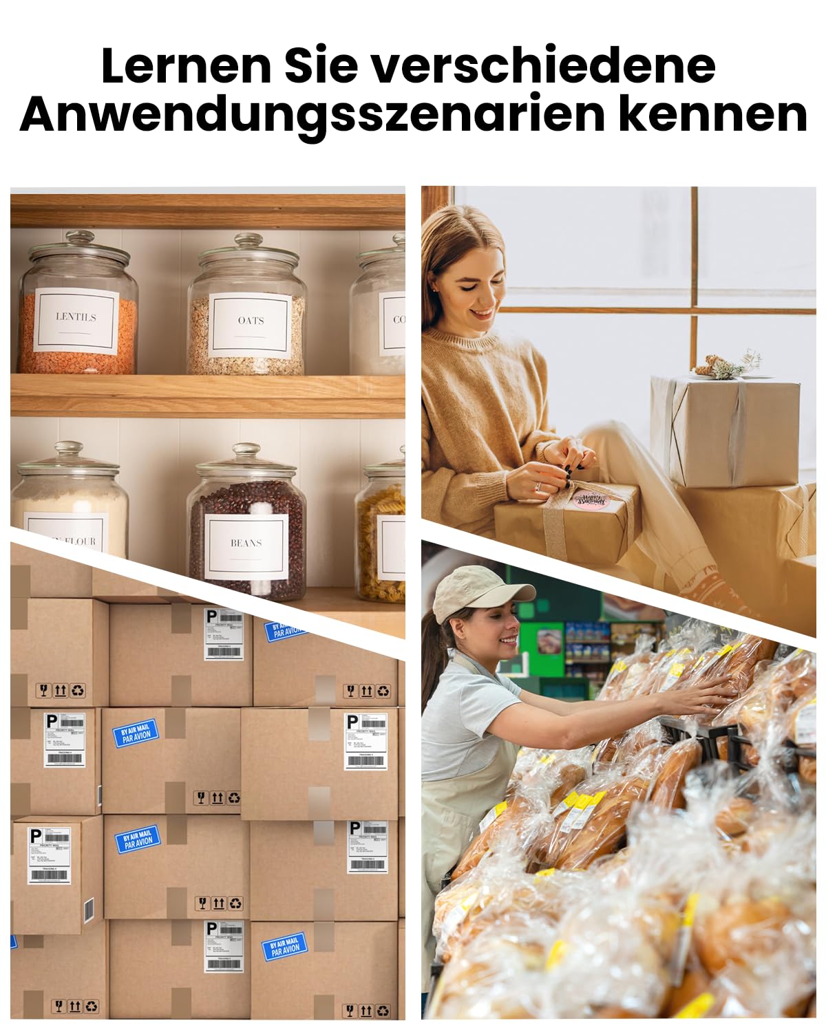 Abelmark DHL Etikettendrucker Bluetooth, Label Printer 4x6 Thermodrucker, Versandetiketten Drucker für Amazon, Etsy, Shopify, Ettikettendrucķer für DHL, kompatibel mit iOS, Android, Windows, Mac