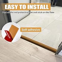 Vista 5 de Tira de transición de piso, tiras de transición de vinilo autoadhesivas de 3.3 pies, tira divisora de suelo de madera a azulejos, para unir huecos
