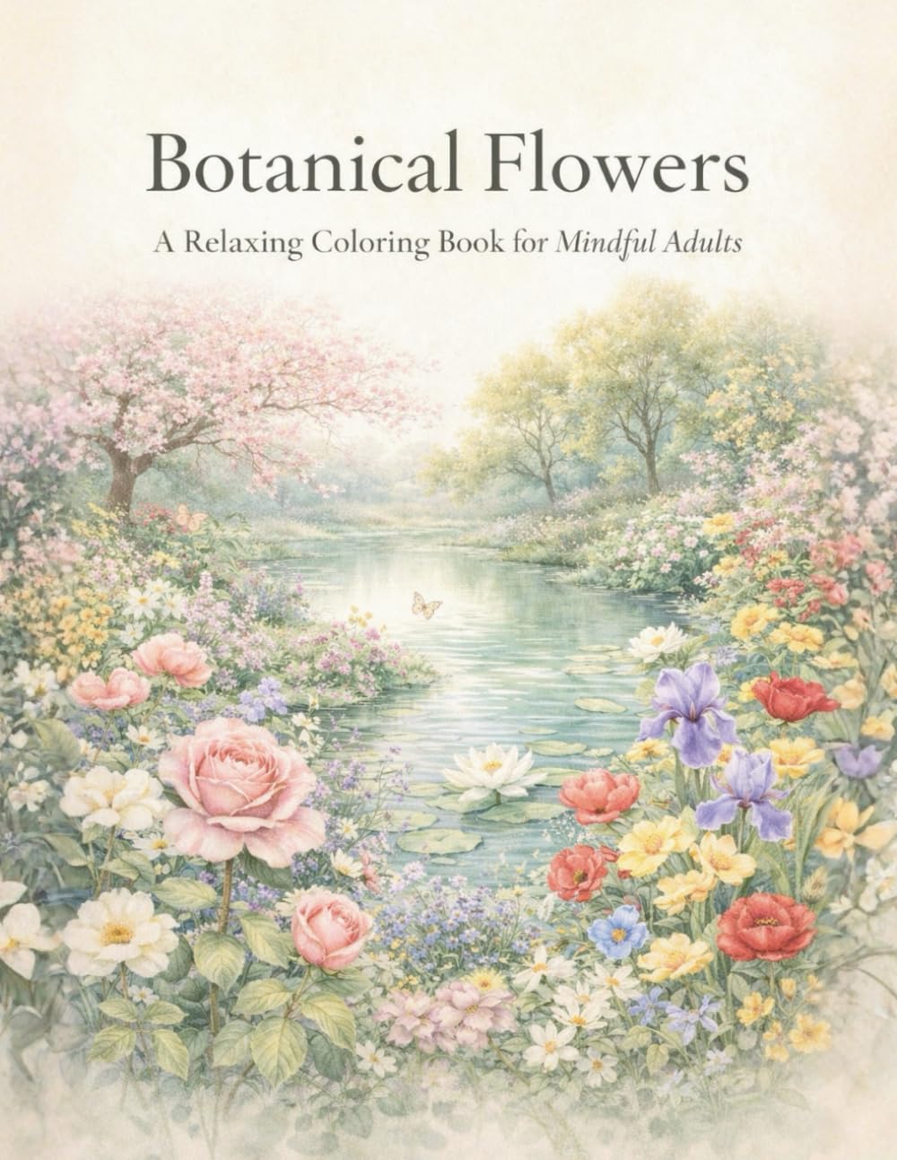 Botanical Flowers: A Relaxing Coloring Book for Mindful Adults