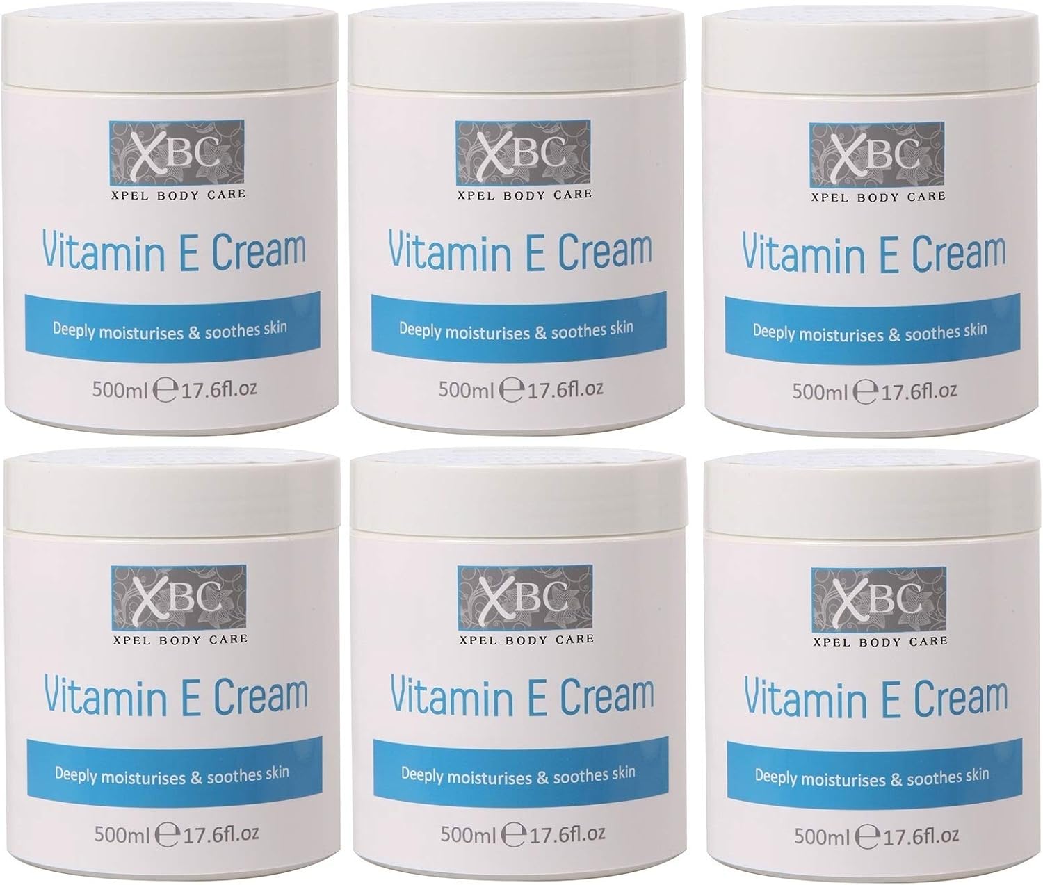XBC Vitamin E cream Deep Moisturisier Skin Cream 500ml X 6 Amazon.co