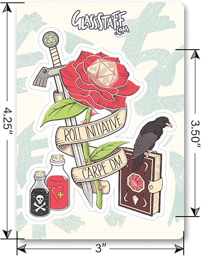 Miniatura 4 de Glassstaff Carpe DM DND - Calcomanías divertidas de Calabozos y Dragones para DM, Dungeon Master, GM - Calcomanías geniales para adolescentes y