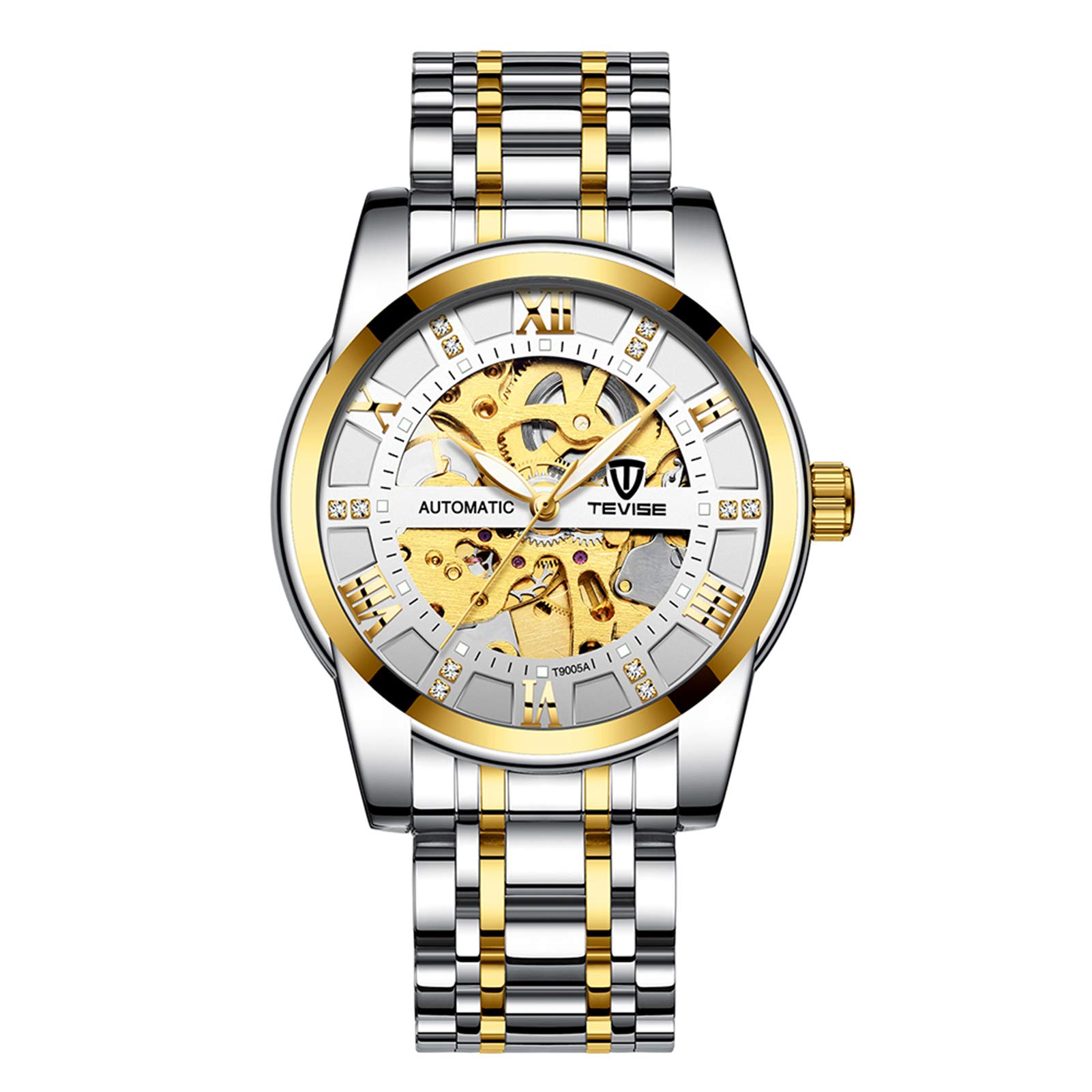 Decdeal Men Automatic Self-Wind Watch Men Mechanical Business Watches Fashion Hollow Steel Wrist Watches (B09GKQ9KWC) Amazon Price History, Amazon Price Tracker
