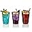 Perfect Settings 100 Premium 14oz Hard Plastic Cups Clear Glitter Gold Plastic Double Line Rimmed Cups Fancy Disposable Wedding Cups Elegant Party Cups with Twin Colored Rim (Glitter Gold Rim, 14)