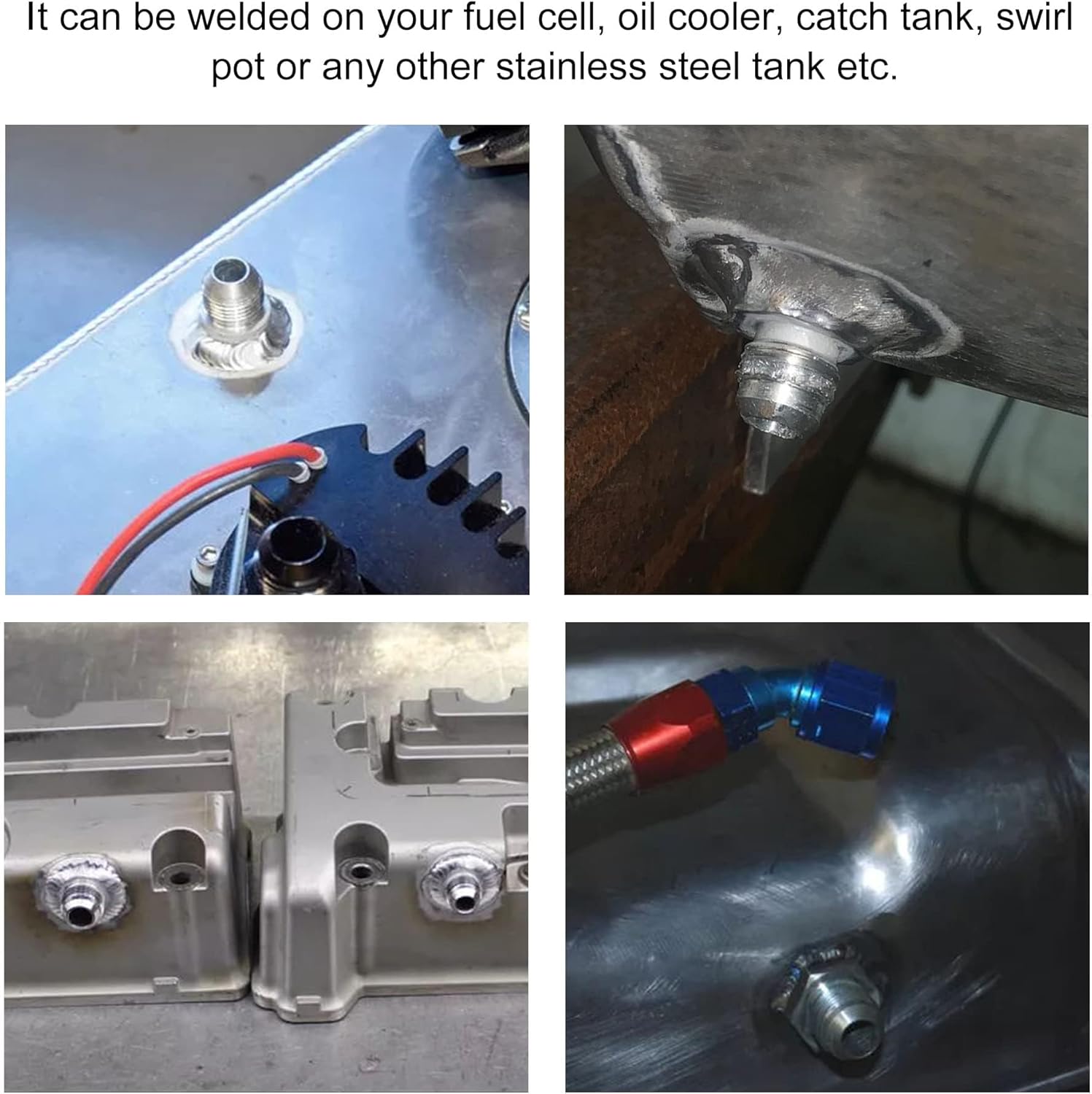 EVIL ENERGY Male 12AN Weld on Bung Fitting Stainless Steel 2Pcs