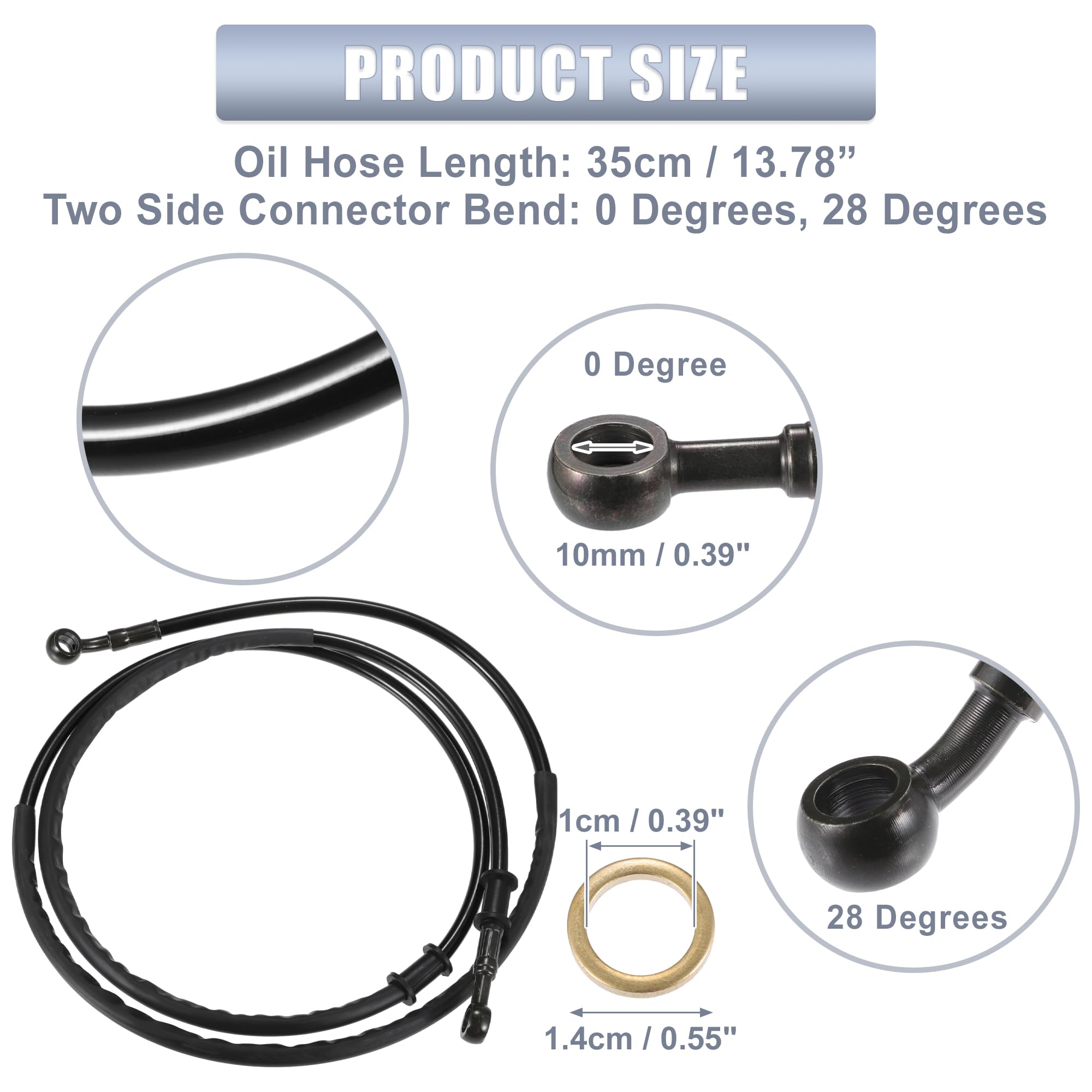 1 Set 135cm 53.15" Motorcycle Braided Brake Clutch Oil