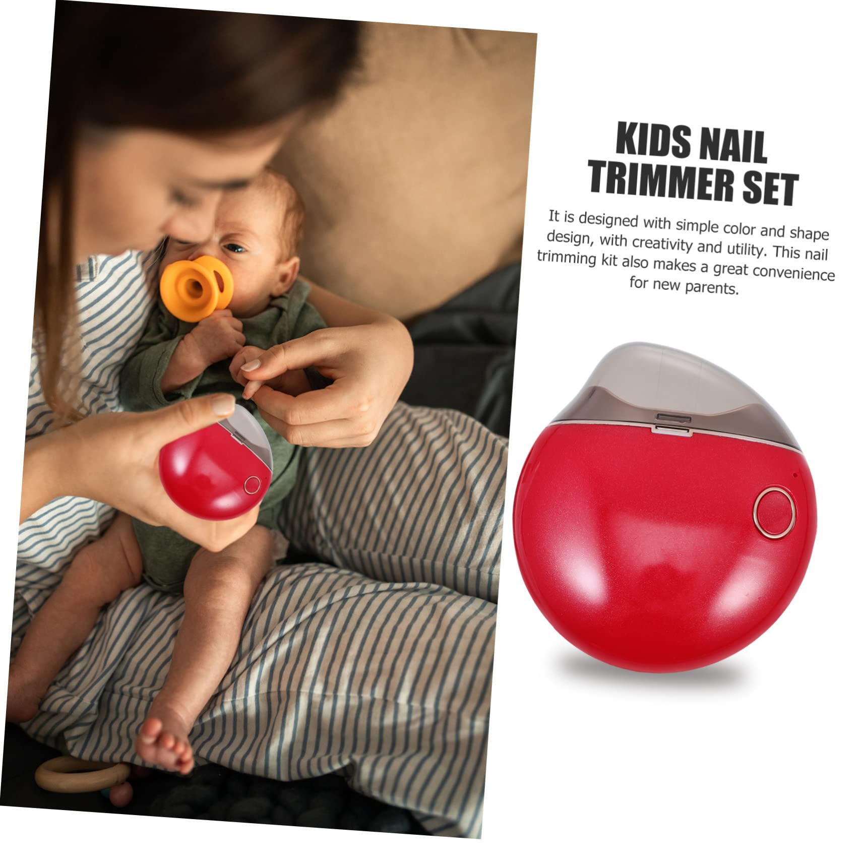1juego Kit De Herramientas Eléctricas Para Cuidado De Uñas De Niño Niña Cortauñas Automático Cabezales De Pulido Seguros Diseño Portátil y Ligero Para Uso Casa
