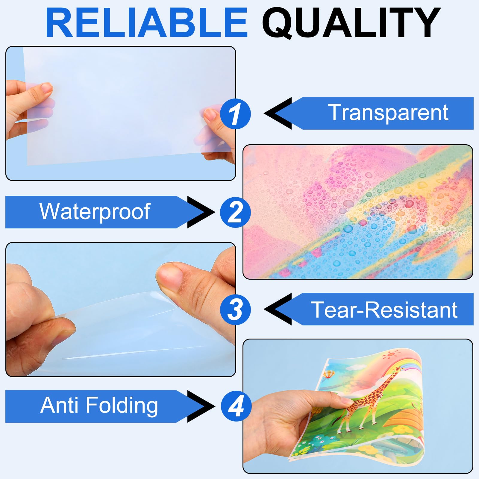 FURWEY 100 Sheets Inkjet Transparency Film, 13x19 inch, Clear Transparency Paper for Inkjet Printer, Silk Screen Printing, Overhead Projector, DIY Crafting - Image 5