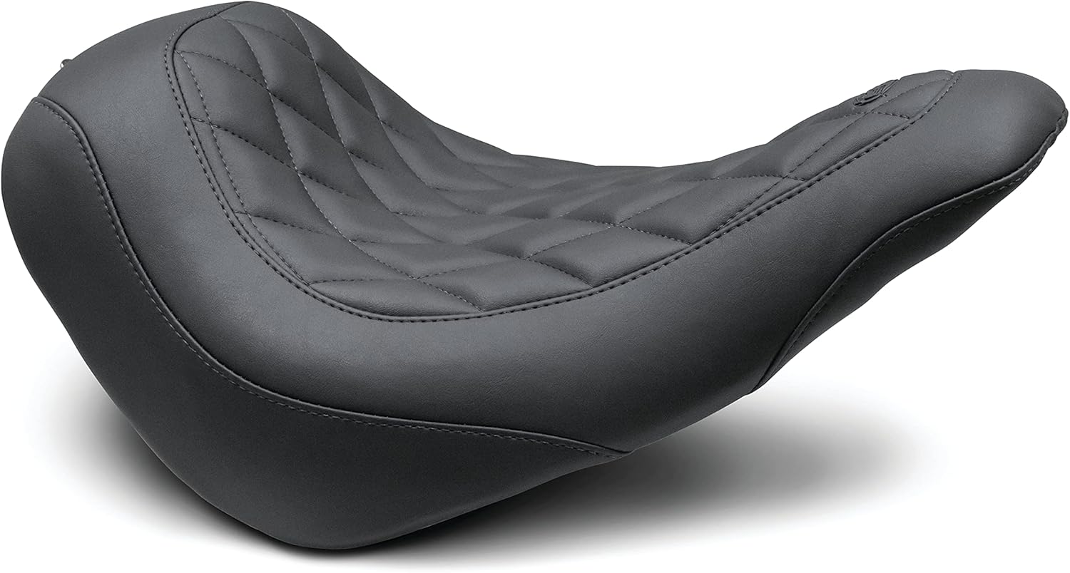 Mustang Motorcycle Seats 83044 Wide Tripper Solo Seat for Harley-Davidson Low Rider & Sport Glide 2018-'21, Diamond, Black