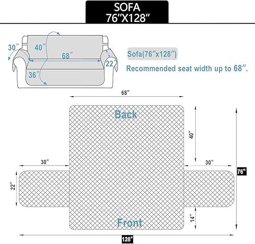 Miniatura 7 de Funda de sofá reversible lavable para perros, apta para mascotas (sofá, chocolatebeige)
