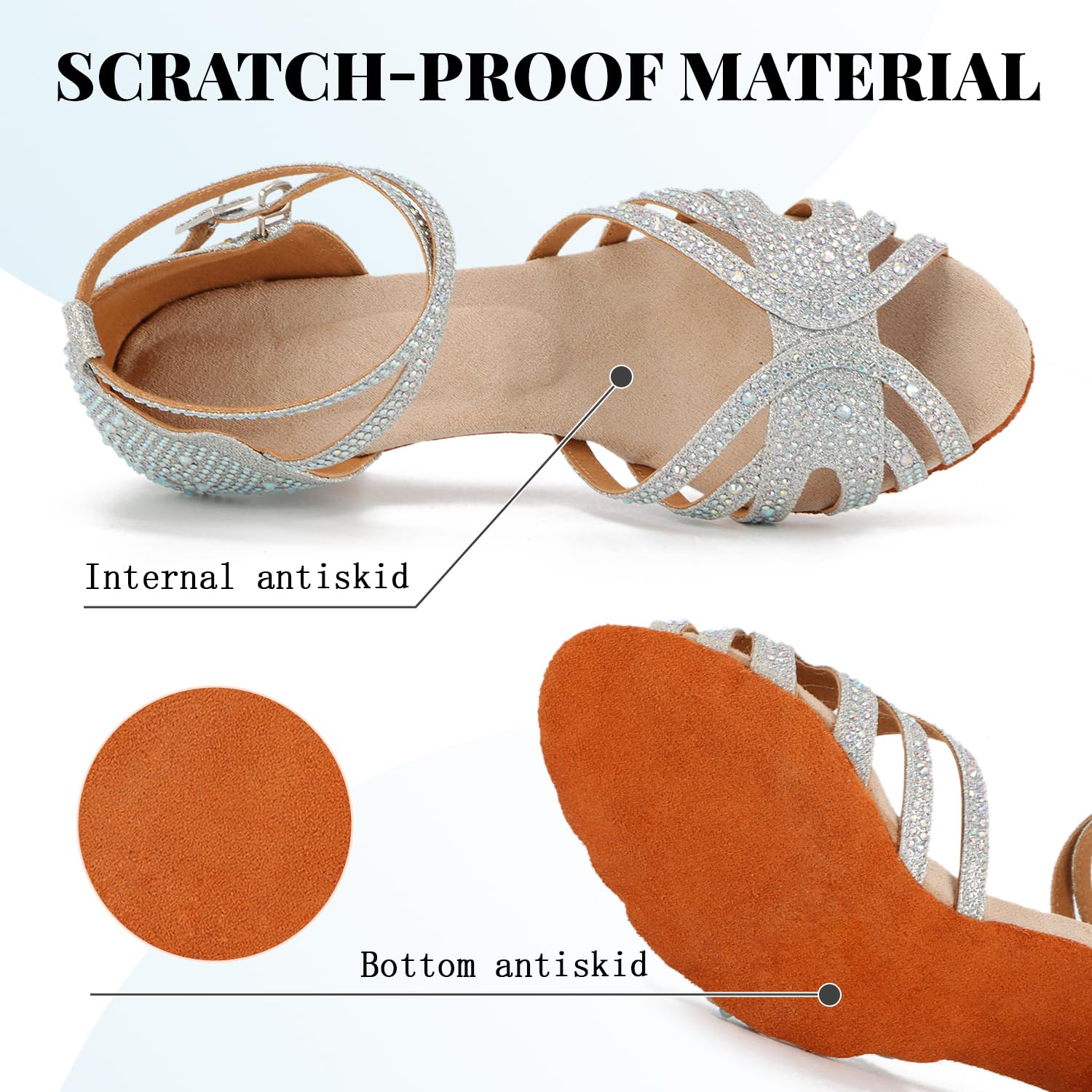 Chaussures de Danse pour Femmes Chaussures de Danse Latine à Bout Ouvert pour Salle de Bal pour débutants Sociaux fête Spectacle de Mariage