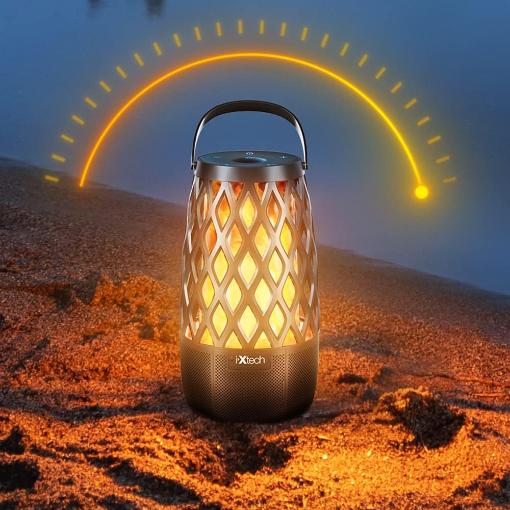 IXTECH Outdoor Bluetooth Speakers, Waterproof Portable Bluetooth Speaker Wireless with Lights, Outdoor Gifts for Dads Mom, Multi-Sync Wireless Connection, Lantern Speakers Mountable, 2 Pack