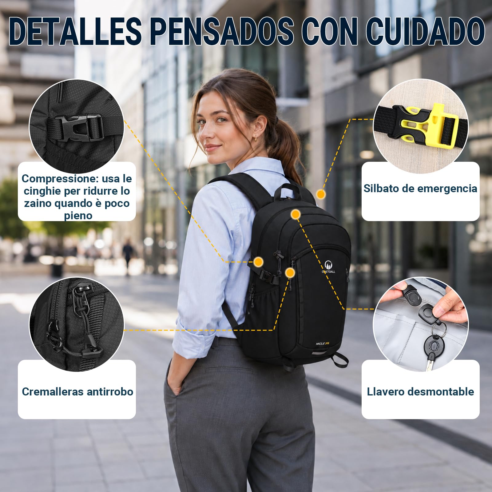 Mochila Senderismo 20L, Mochila Trekking 20 litros, Mochilas Montaña Impermeable Transpirable Hombre Mujer para Excursión|Esqui|Ski|Ciclismo|Viajes|Trayectos Diarios, Ultraligera Solo 510g