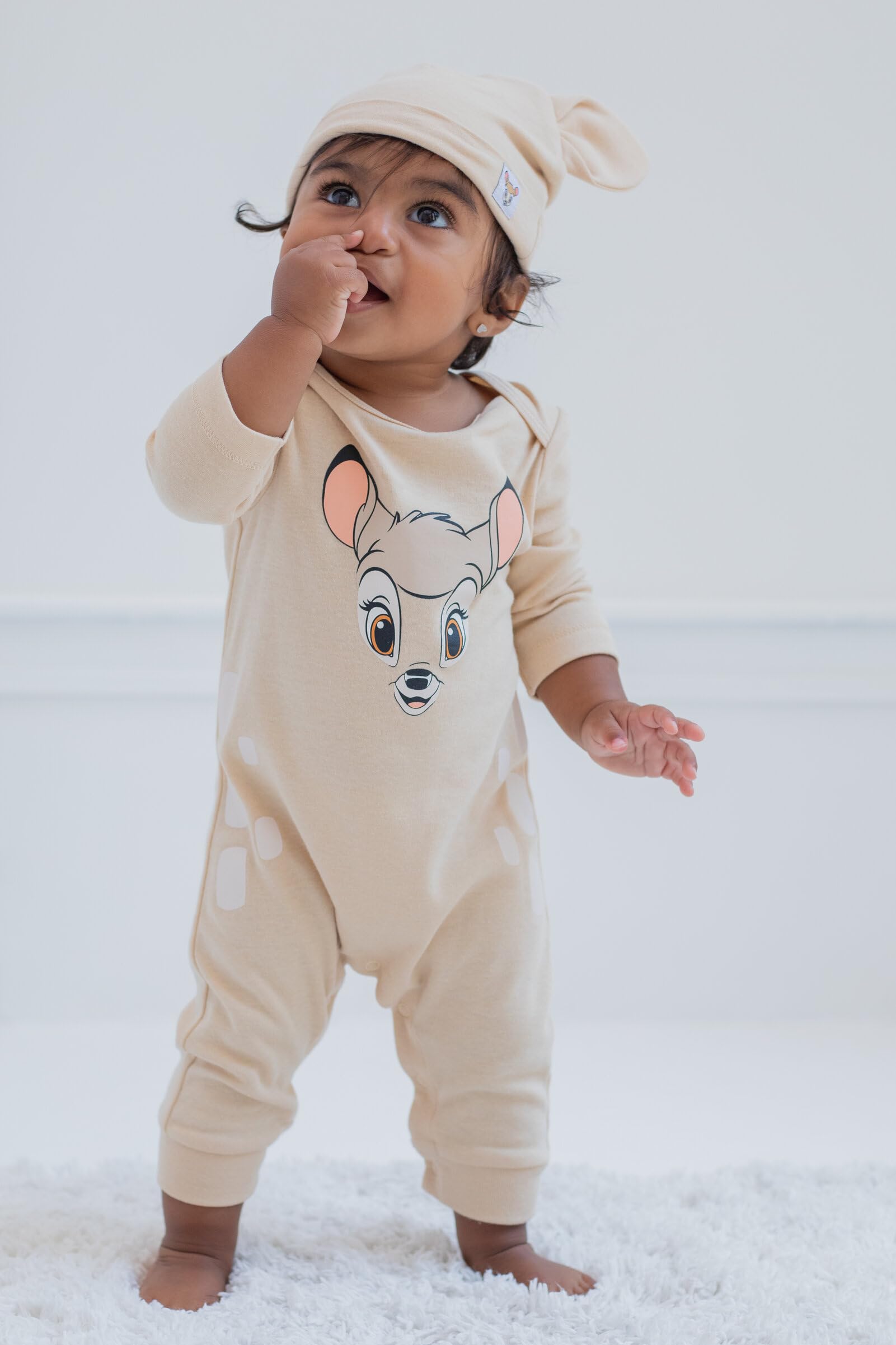 Disney Minnie Mouse Topolino Bambi Baby Girl Snap Cosplay Tuta Cappello Neonato