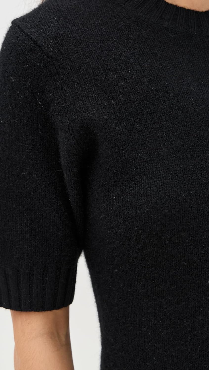 Cashmere Trim T-Shirt with Roll Edges by White + Warren - Image 6