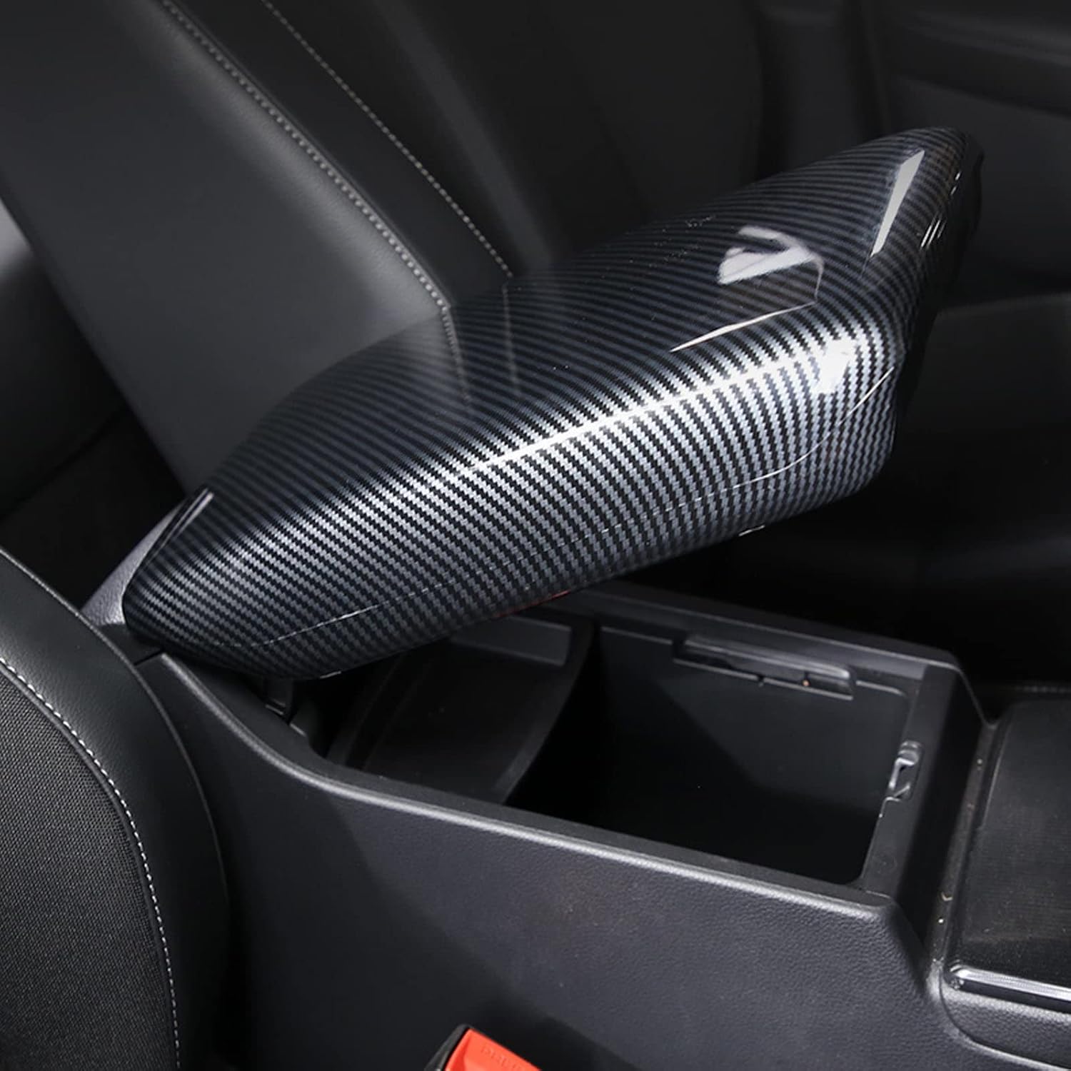 x xotic tech Car Center Console Cover Armrest Box Protector Trim Compatible with Honda Civic 11th Gen 2022 2023 2024 2025 Interior Accessories (Carbon Fiber Style)
