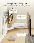 monTEK Dual Monitor Wall Mount for 17 to 35 Inch Flat/Curved Screens, Heavy Duty Dual Arm for Each Arm Supports up to 35.2 lbs, VESA 75x75/100x100 Compatible, for Home Office Desk Gaming Setup