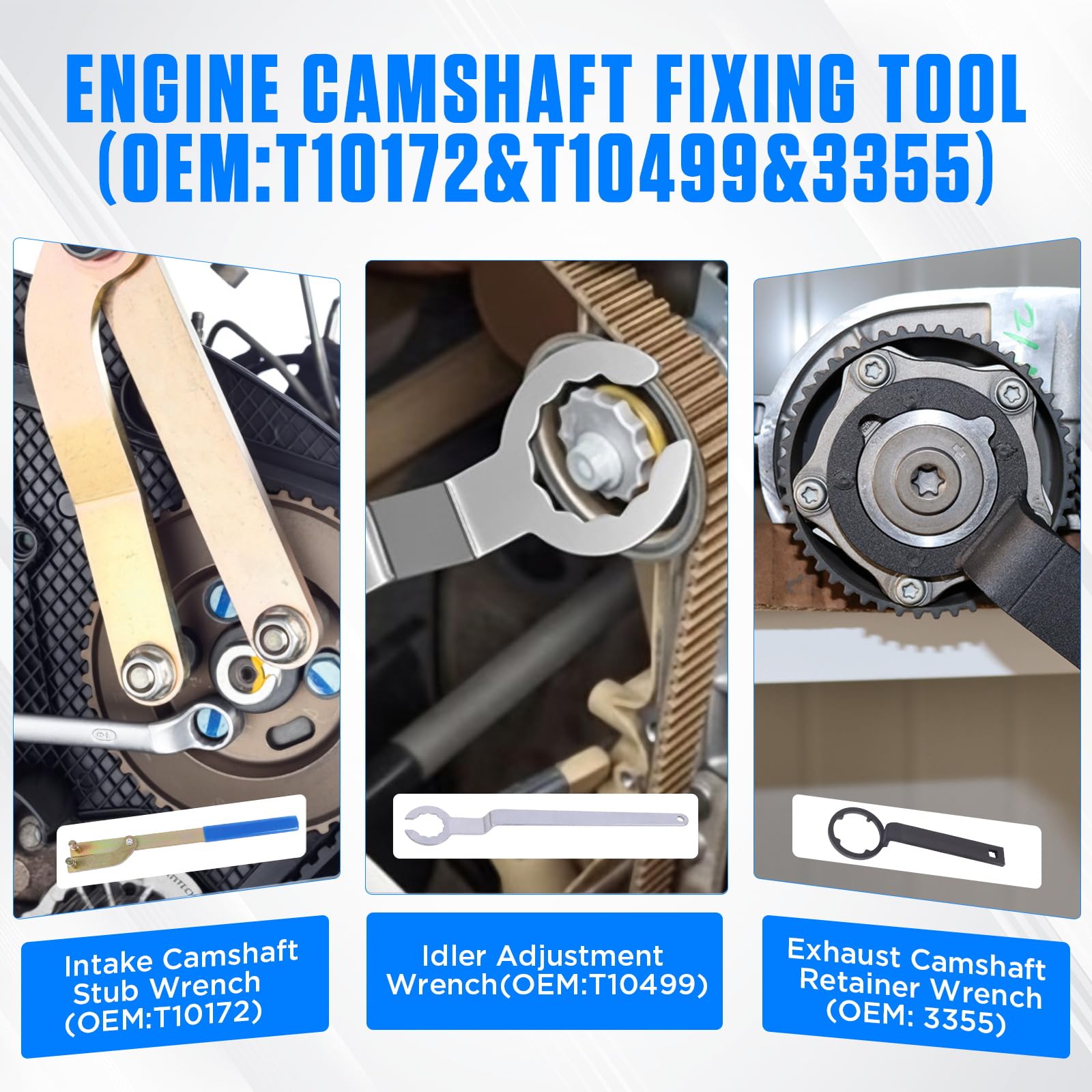 Strumenti della Cinghia Distribuzione, 9 Pezzi Strumento per Albero a Camme per la Messa in Fase Motore Compatibile con Seat, con Skoda 1.0 1.2 1.4 TSI TFSI 3 e 4 Cyl EA211