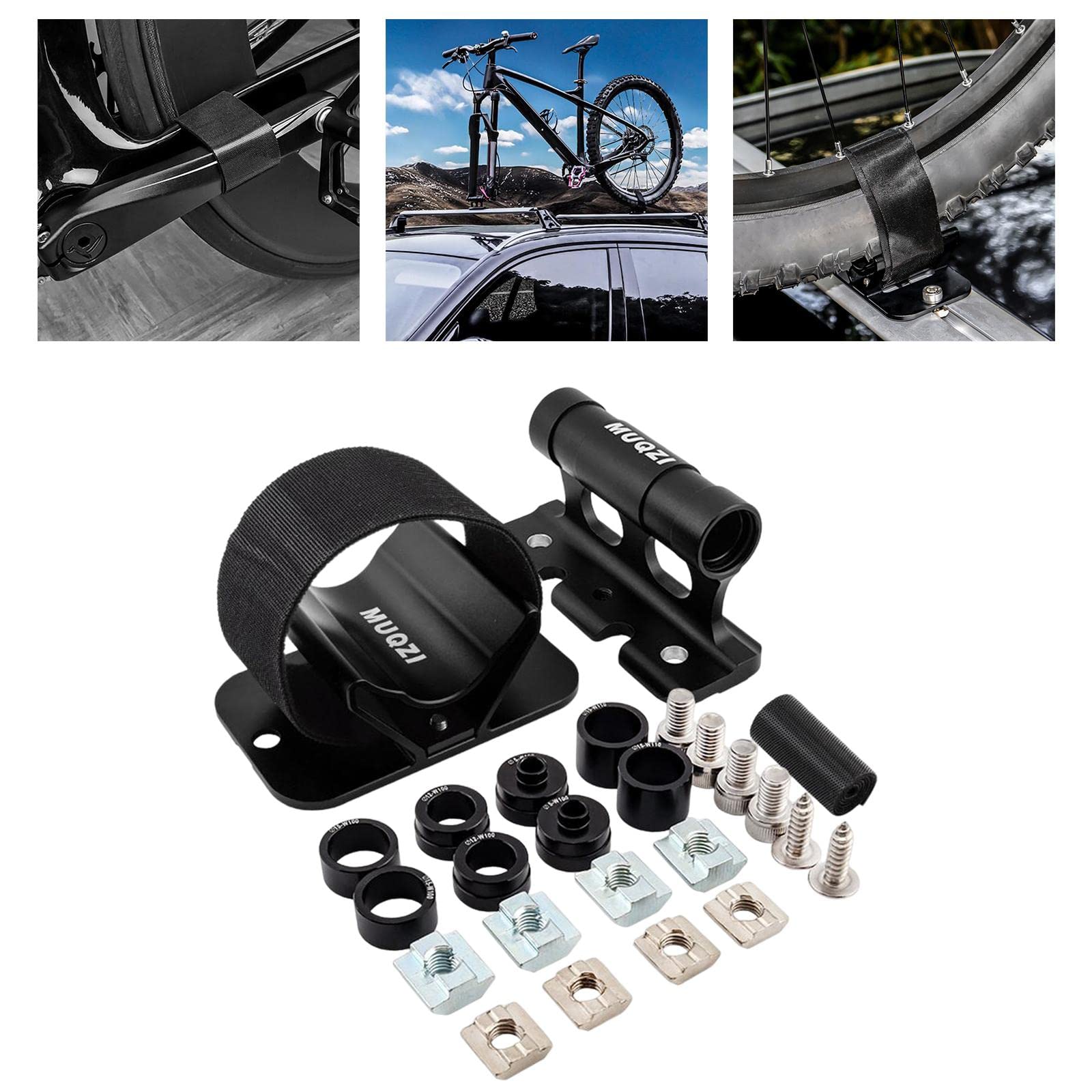 CLUB BOLLYWOOD® Bike Fork Mount Car Rooftop Carrier Holder Bike Stand Aluminum Alloy Bracket Black | Cycling Car & Truck Racks-image-47