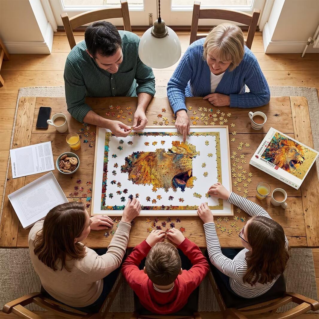 Puzzle Leone, Puzzle 1000 Pezzi Arte per Adulti, Regalo Uomo e Donna -4773