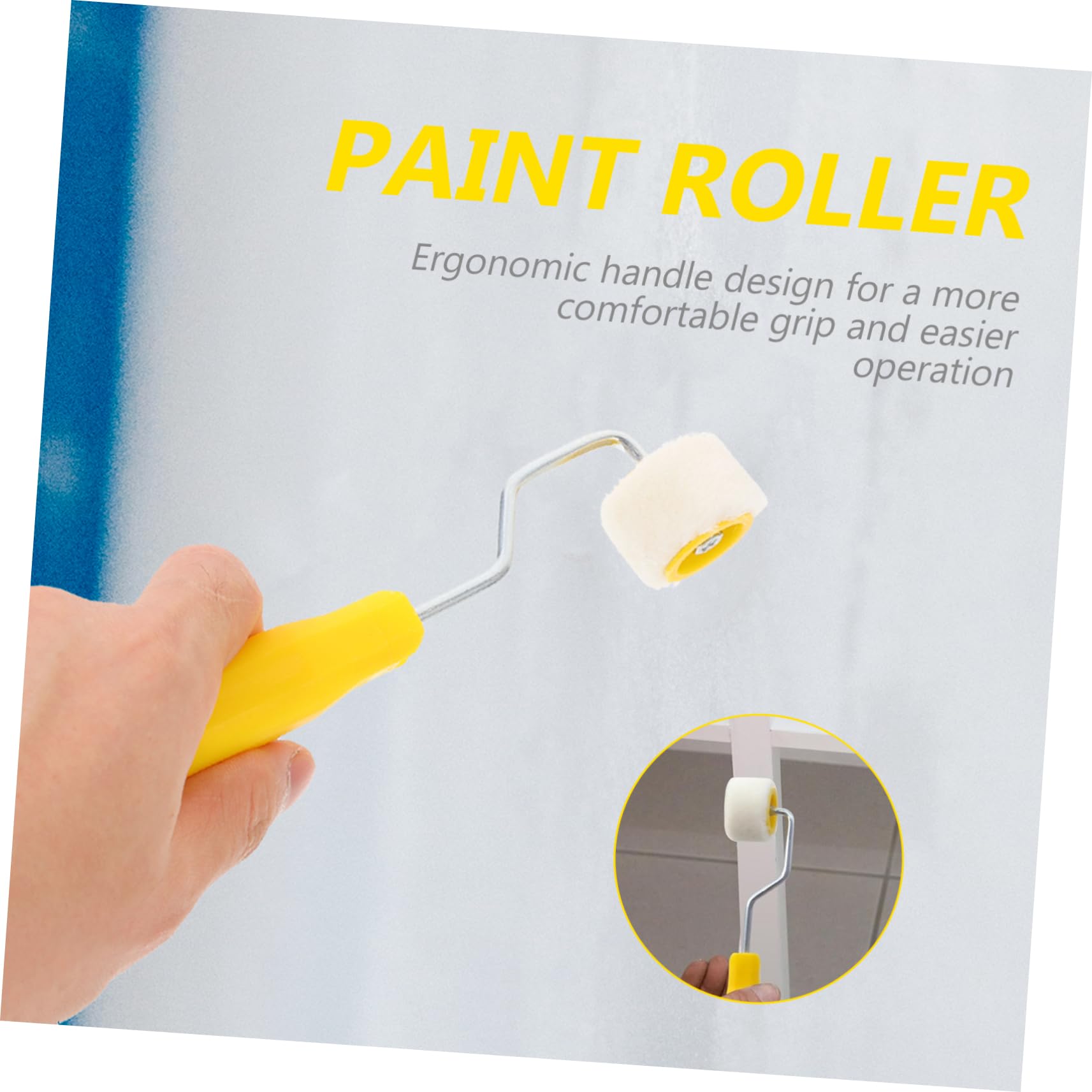 VILLCASE 10 piezas Rodillo de Pintura Mini Cepillo de Rodillo de Lana Natural Ergonómico Herramienta Duradera para Pintar Paredes y Detalles Hogar