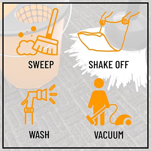 Miniatura 4 de Ottomanson Tapete de goma antideslizante para interiores y exteriores, fácil de limpiar, impermeable, 18 x 30 pulgadas, color carbón