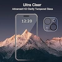 Vista 5 de Ailun Paquete de 3 protectores de pantalla para iPhone 15 [6.1 pulgadas] + 3 protectores de lente de cámara con marco de instalación, película