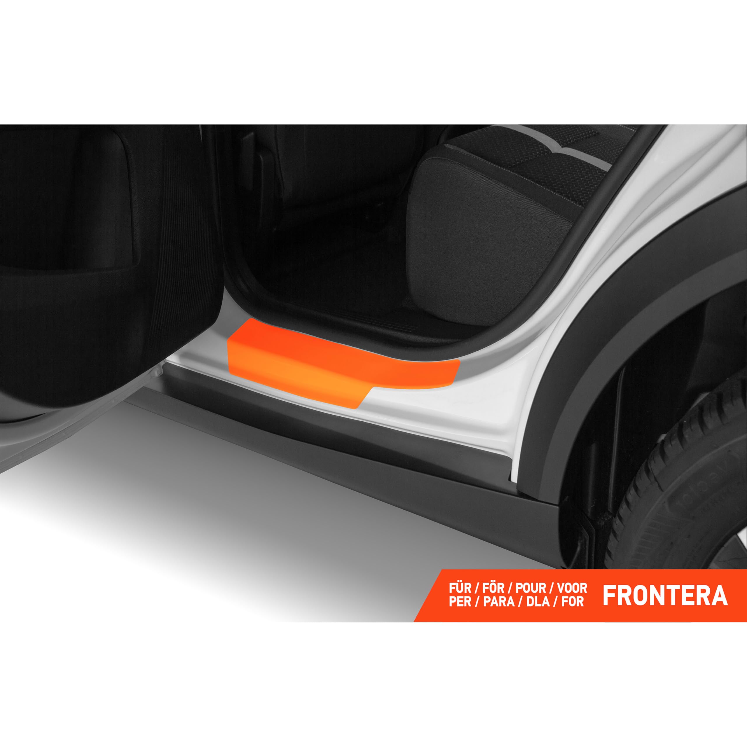 Luxshield Protector Umbrales Puertas de Coche para Opel Frontera OV24 I 2024-2026 - Accesorios vinilos para Puertas Adhesivo Carbono