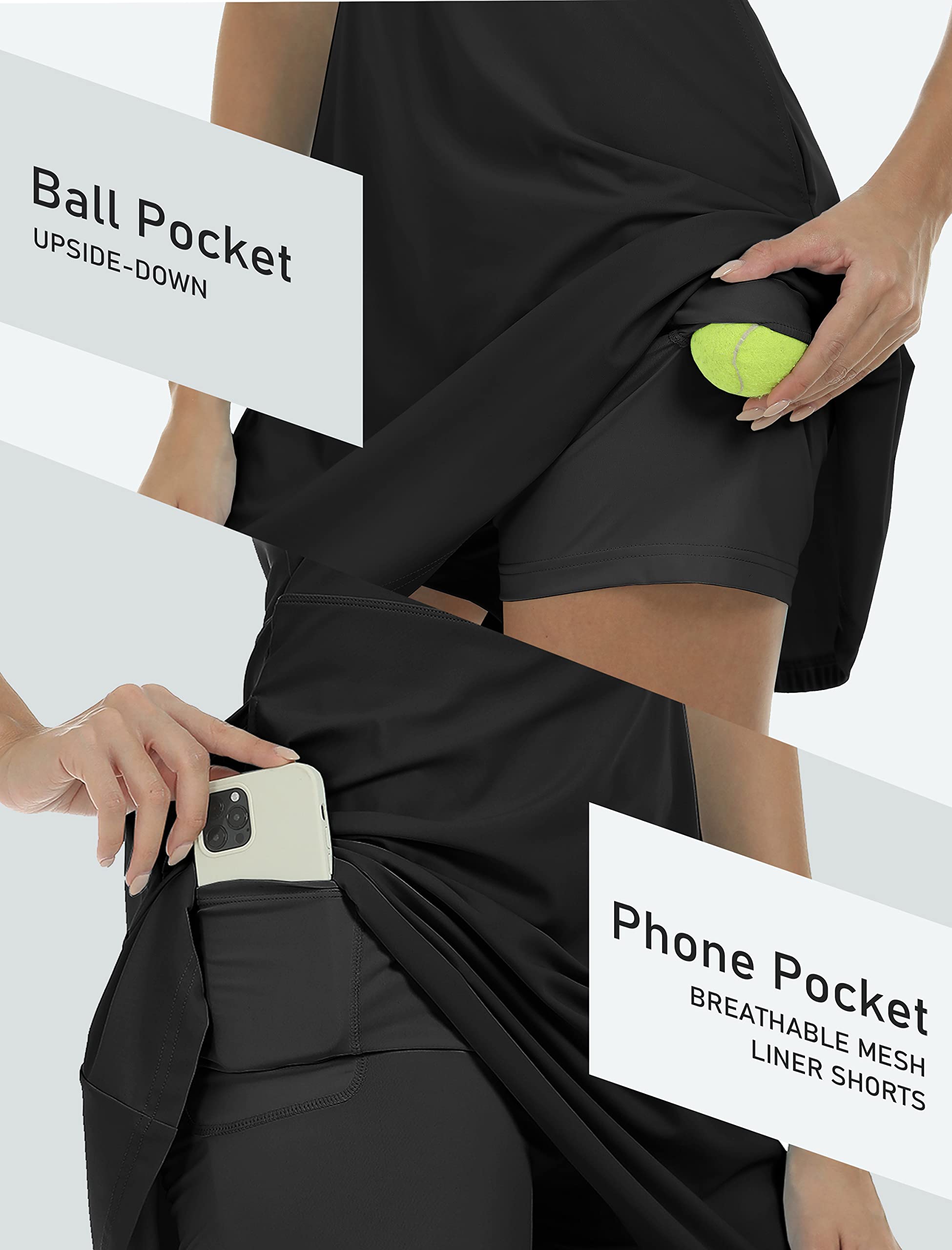 JINSHI Vestido Tenis Golf Mujer con Pantalones Cortos Vestidos Sin Mangas Deportivo para de Ejercicio Correr Entrenamiento Casual