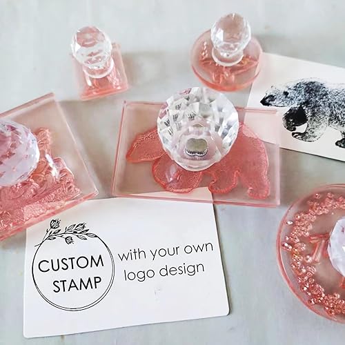 Sello de goma con logotipo personalizado con mango (rectángulo 0.6 x 1.8 pulgadas)