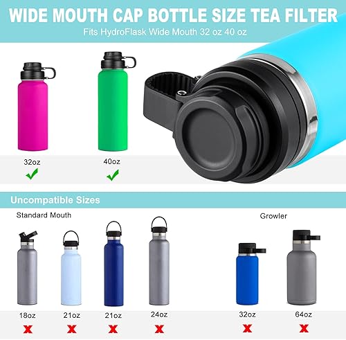 Miniatura 9 de Tapa de popote para Hydro Flask de boca ancha de 32 40 onzas, tapas con mango flexible compatible con HydroFlask, tapa flexible deportiva de