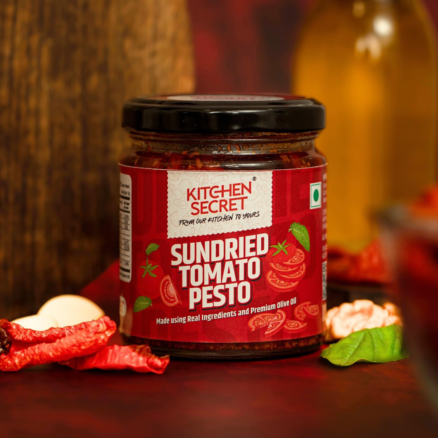 Sundried Tomato Red Pesto 180g - for Pasta, Spaghetti, Pizza, Sandwiches, Wraps, Quality Ingredients, No Preservatives, Taste of Italy