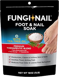 Fungi-Nail Tea Tree Oil Foot & Nail Soak - Epsom Sea Salt Blend Moisturizes, Reduces Odor, Soothes Aching Feet 1lb