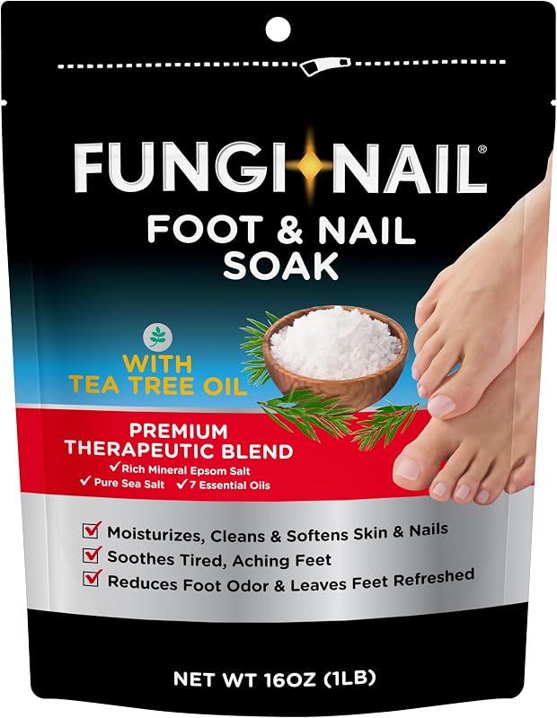 Foot & Nail Soak, Tea Tree Oil Foot Soak, 1 Pound | Moisturize, reduce foot odor, soothe aching feet, a therapeutic blend of epsom salt, sea salt, and 7 essential oils
