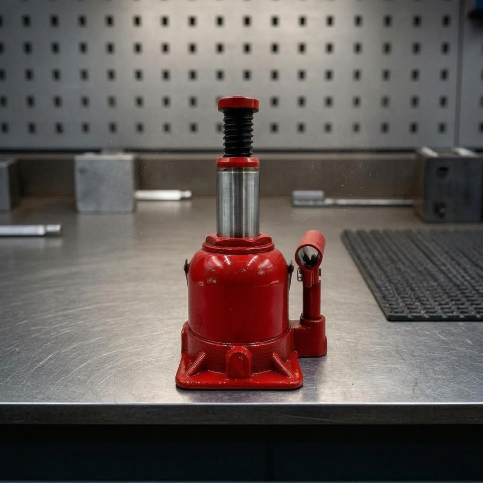 Cric Idraulico Bottiglia a Profilo Basso, Martinetto Idraulico A Bottiglia QYL10T, Altezza Minima 138mm, Corsa 70mm, Altezza Massima 248mm