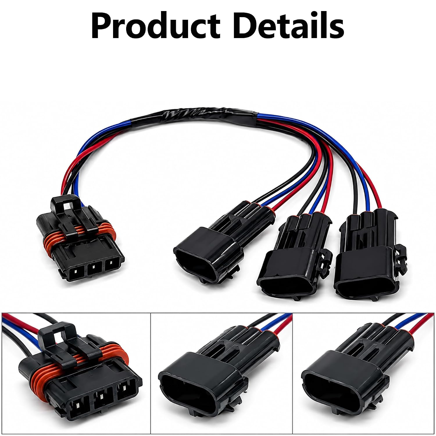 2PCS 3 Way Pulse Bar Splitter Fit for Polaris RZR Ranger General Xpedition 2018-2025, Ports Plug Play Design 14AWG, Replace 4016007 4018346 2884183