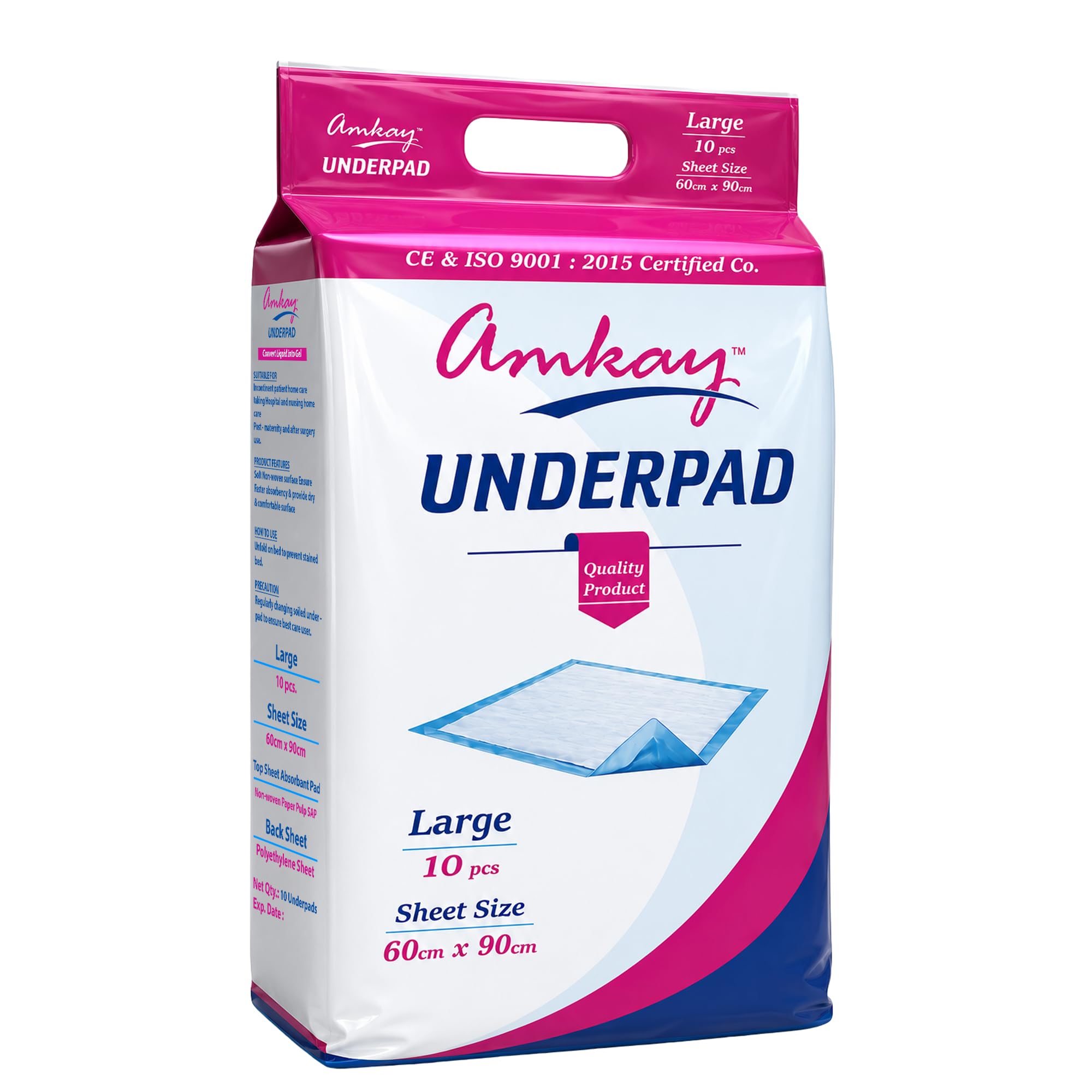 Amkay Product's Premium Underpads | Large 60 X 90 cm | Super Absorbent Polymer & Soft Surface | Pack of 10-picture-15