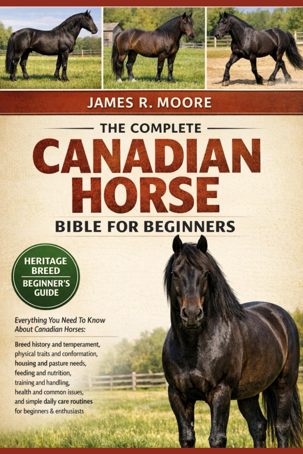 THE COMPLETE CANADIAN HORSE BIBLE FOR BEGINNERS: Everything You Need To Know About Canadian Horses: Breed history and temperament, physical ... care routines for beginners & enthusiasts