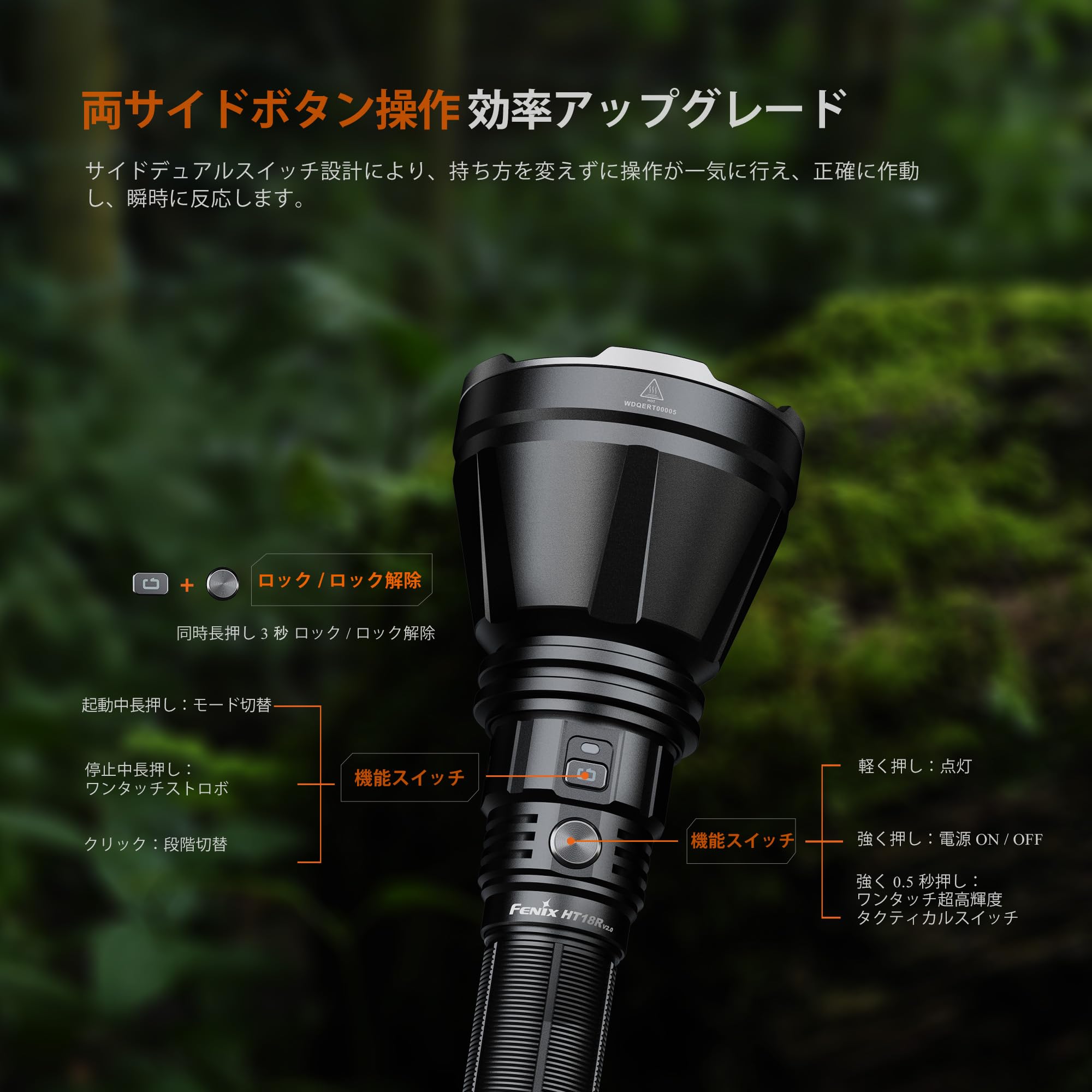 FENIX HT18R V2.0 SFT90X 3700ルーメン1100m Amazon.co.jp: Fenix HT18R 2.0 懐中電灯 強力 ledフラッシュライト