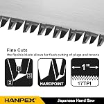 Hanpex 6-Inch Japanese Hand Saw, SK5 Pull Saw, Flexible Blade Flush Cut Woodworking Hand Saw for Woodworking, DIY and Other Small Projects