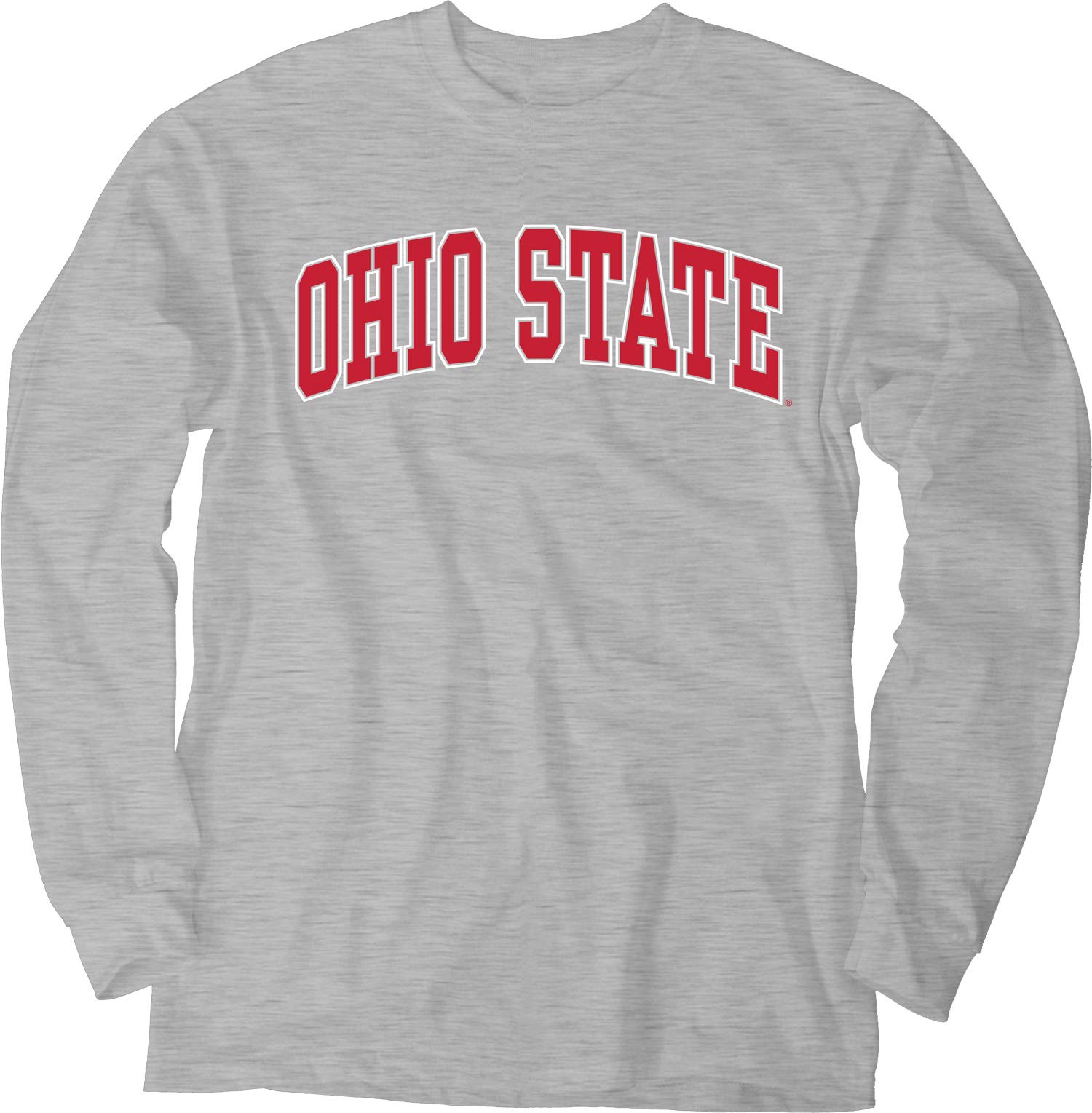Blue 84 Men's Ohio State Buckeyes Arching Team Name Dark Heather Long Sleeve T Shirt, Ohio State Buckeyes Dark Heather, X-Large