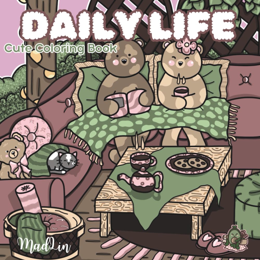 Daily Life: Detailed & Cute Coloring Book for Adults