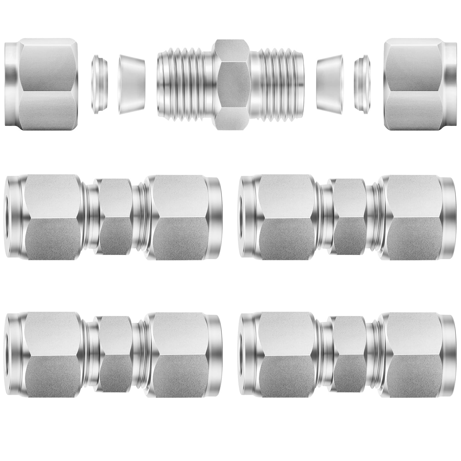 ChillWaves 304 Stainless Steel Compression Union 5 Pack