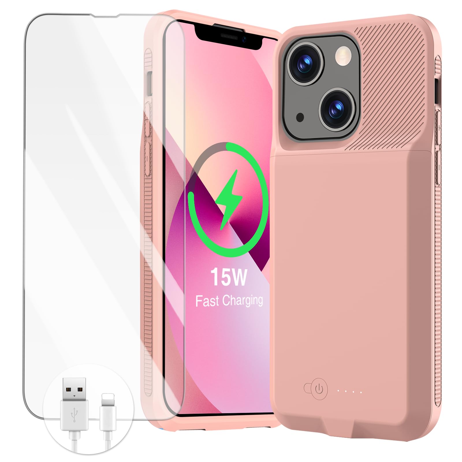 GIN FOXI Battery Case For IPhone 13/13 Pro/14/14 Pro, Ultra-Slim