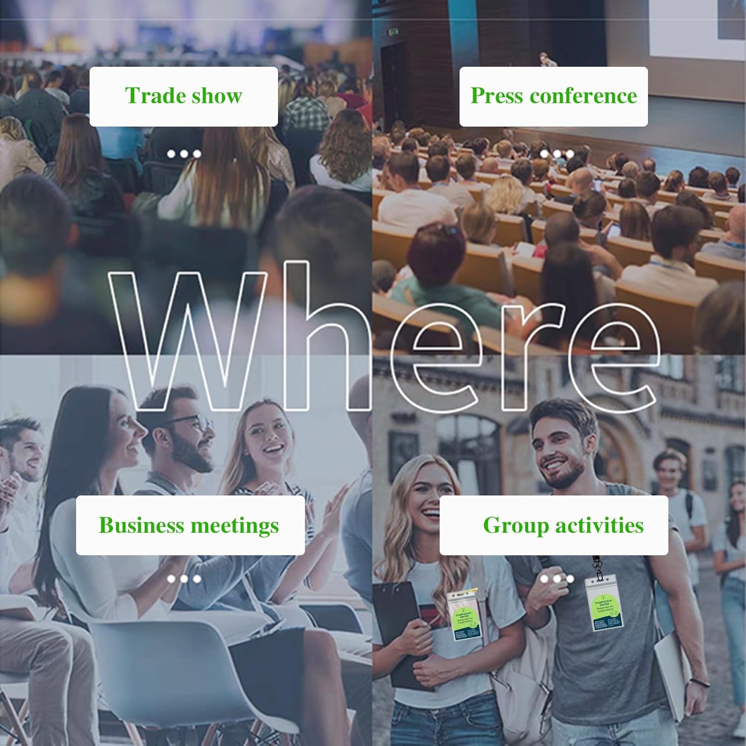 300 Pack Name ID Badge Holder,Plastic Badge Holder for Lanyard, Vertical Extra Thick 3.9" x 2.7" Waterproof Name tag Holder for School/Office/Hospital/Exhibition/Party/Badge Swipe Cards or Credit Card - Image 5