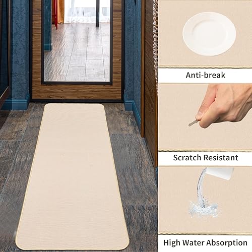 Miniatura 6 de Juego de 2 tapetes de cocina antideslizantes de 17 x 30 pulgadas, 17 x 47 pulgadas, con parte trasera de goma absorbente, alfombras de cocina y