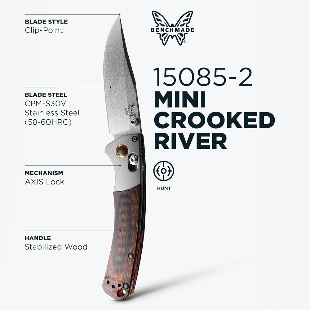 Amazon.com : Benchmade - Mini Crooked River 15085 EDC Knife with