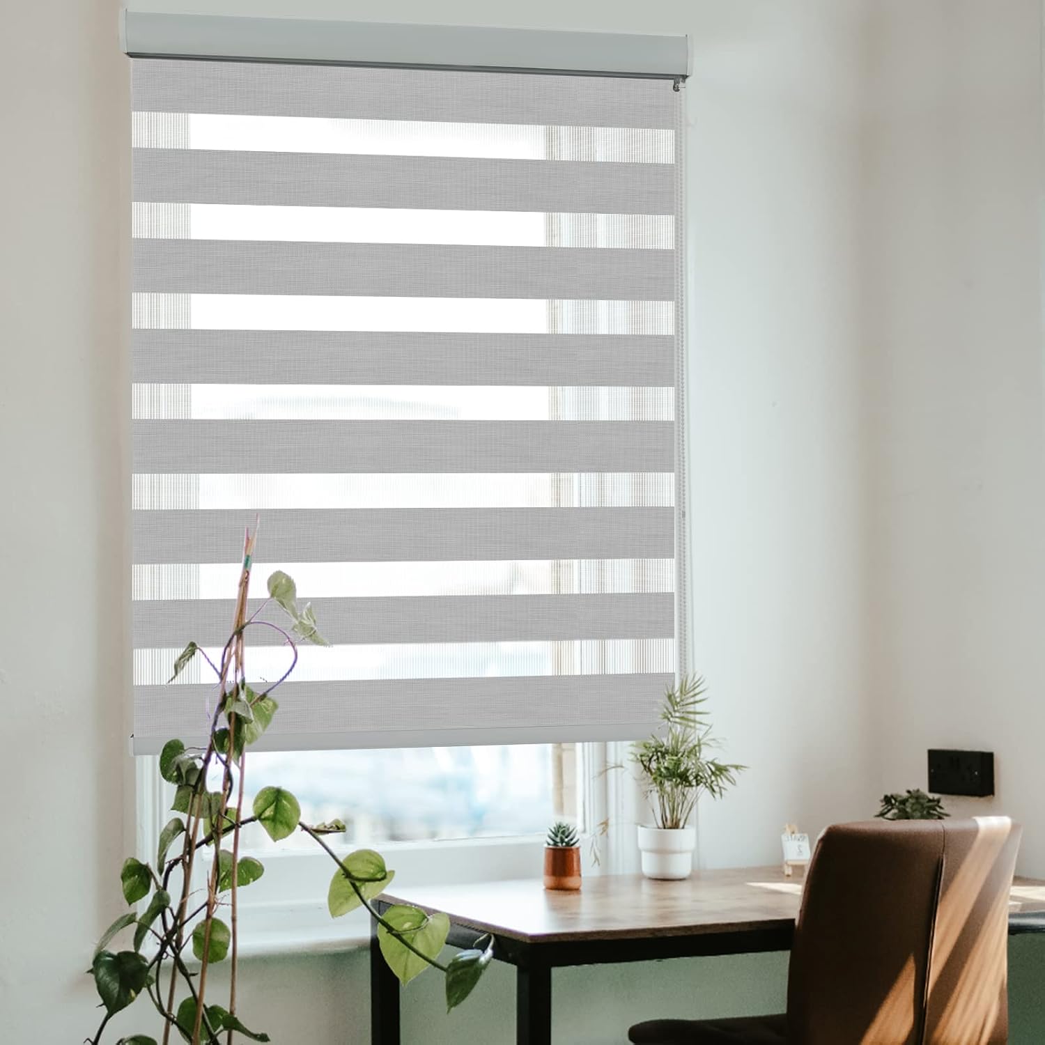 Amazon com: KCO Zebra Blinds for Windows Dual Layer Roller Sheer