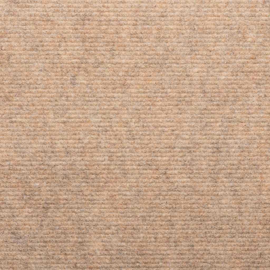 vidaXL Tapis d'Escalier Autocollants 15 pcs, Moquettes de Marches Antidérapantes, Carpettes d'Escalier, Décorations Intérieur, 56x17x3 cm Beige
