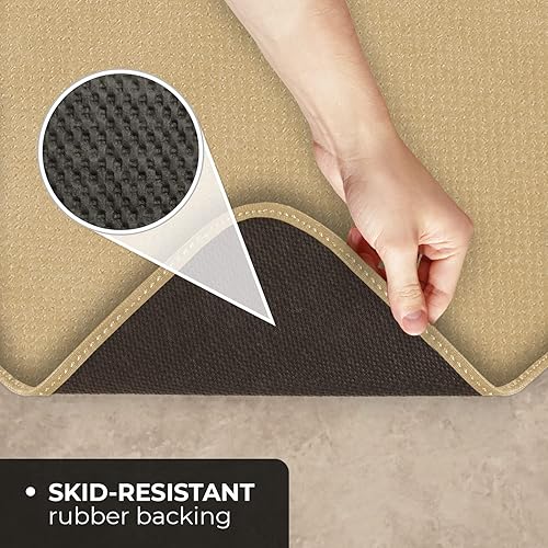 Miniatura 4 de House, Home and More Alfombra antideslizante para interiores, color marrón camello - 3 pies x 3 pies