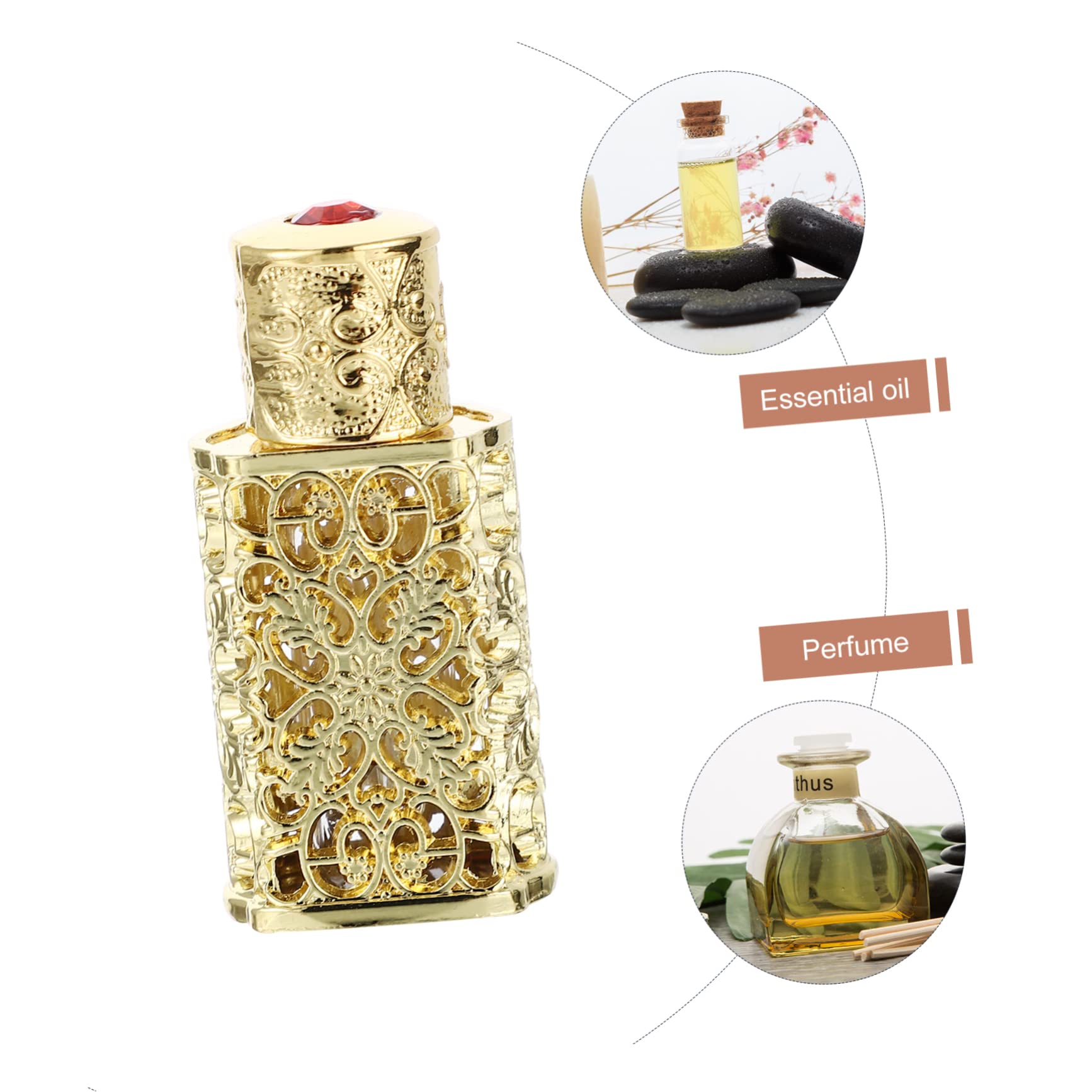 5 Piezas De Metal Botella De Aceite Esencial Oud Botella Spray Elegante Botella De Perfume Botellas De Perfume Vintage Recargable Botella De Perfume Líquido Botella De Niebla